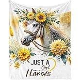 Horse Throw Blanket - Soft Flannel Blankets for Girls Boys Kids - Warm Horse Throw Blankets for All Season Lap, Chair, Sofa - 50"x40"