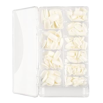 Foolzy 500Pcs Full Cover Square White False Nails Fake Tips With Box Artificial Fake Nails Art Acrylic Nails for Nail Salons DIY Nail Art