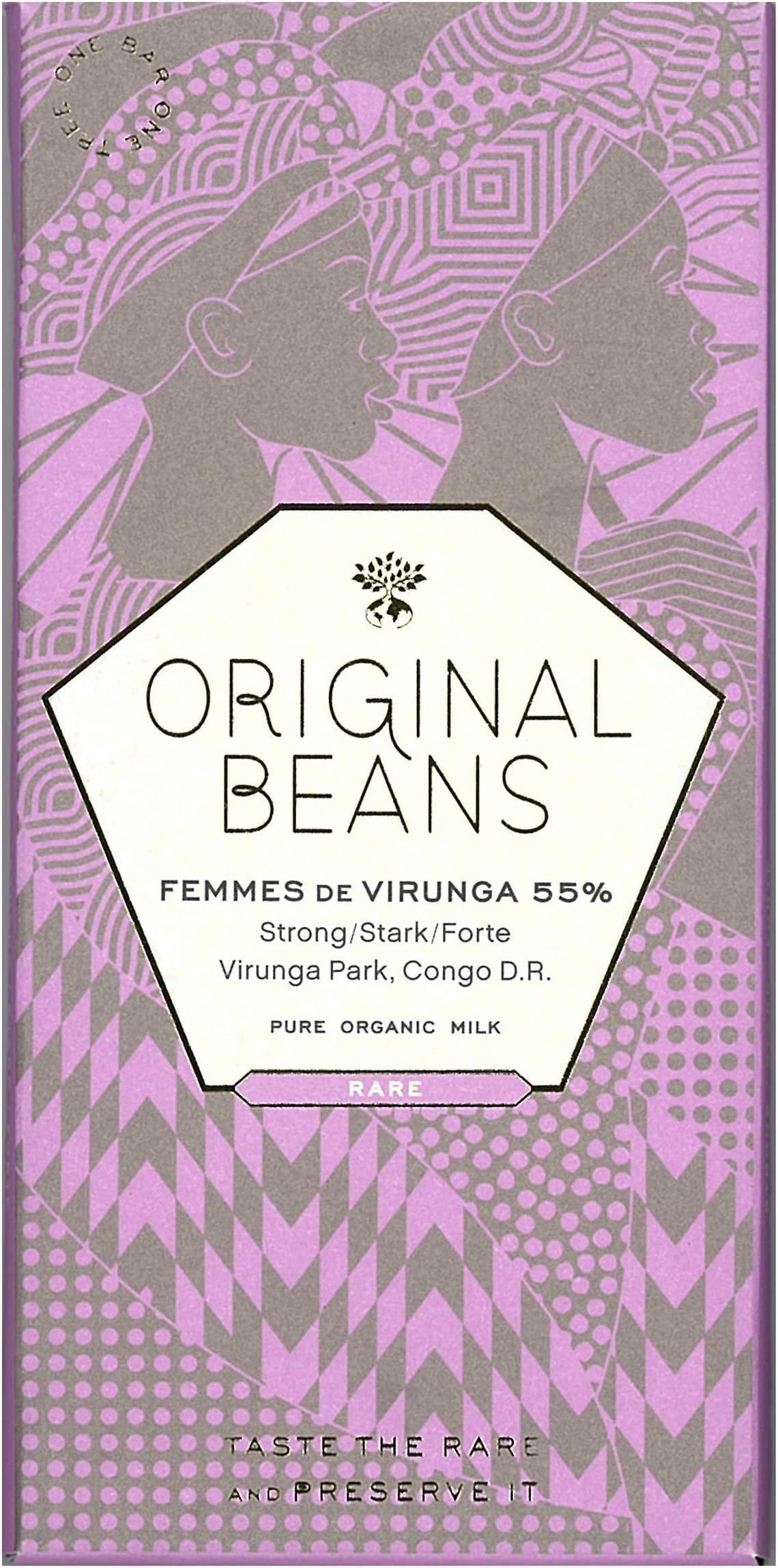Original Beans, Femmes de Virunga, 55% Milk Chocolate bar