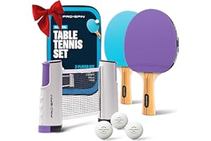 PRO SPIN All-in-One Ping Pong Set - Retractable Ping Pong Net for Any Table, High-Performance Ping Pong Paddles, Pro-Quality 