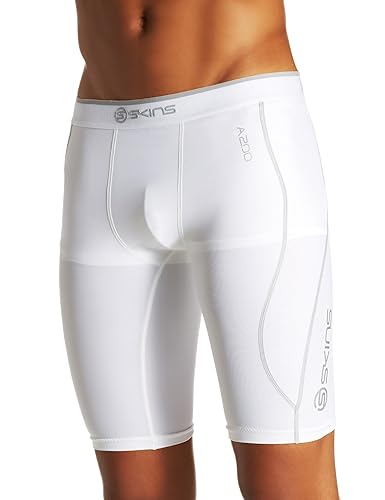 SKINS Men's A200 1/2 Tights, White, XX-Large in Oman Whizz
