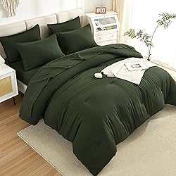 Litanika Dark Olive Green Queen Size Comforter Set