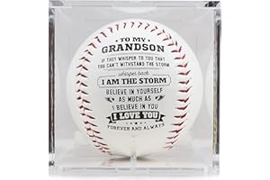 SYNGUCK Baseball Gift for Grandson from Grandparents - Heartfelt Grandparents to Grandson Baseball with Inspirational Message - Perfect Birthday, Christmas, Graduation Gift