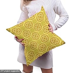Lunarable Mustard Fabric by The Yard, Middle