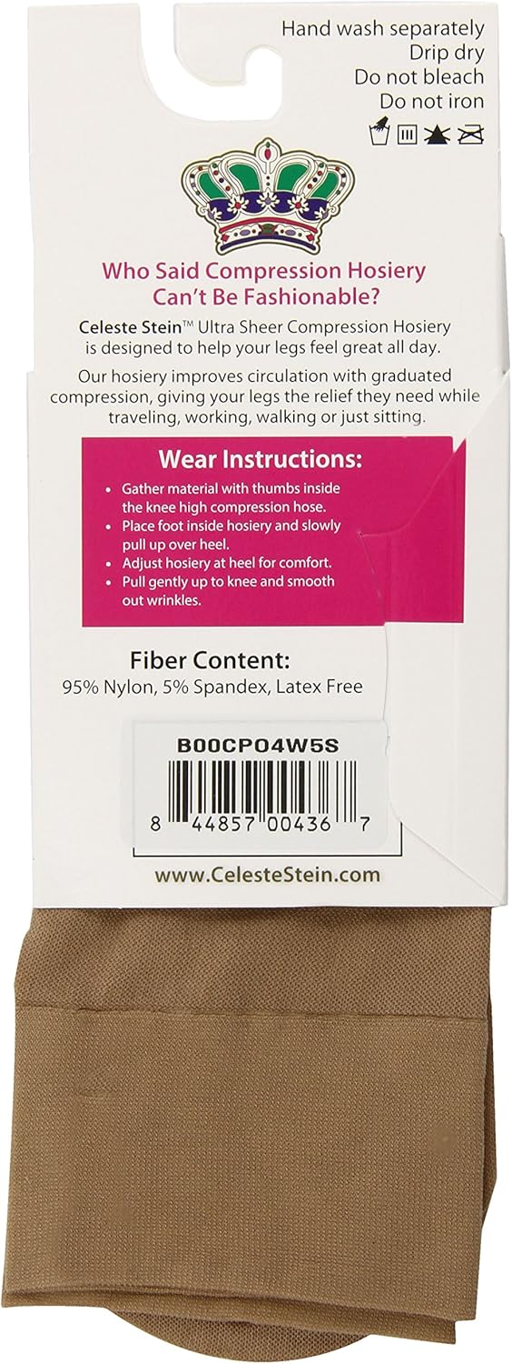 Celeste Stein Therapeutic Compression Socks, Nude, 8-15 mmhg, 1-Pair: Health & Personal Care