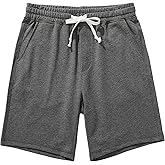 AMY COULEE Men's Casual Shorts 8" Cotton Athletic Workout Shorts Lounge SweatShorts with Pockets