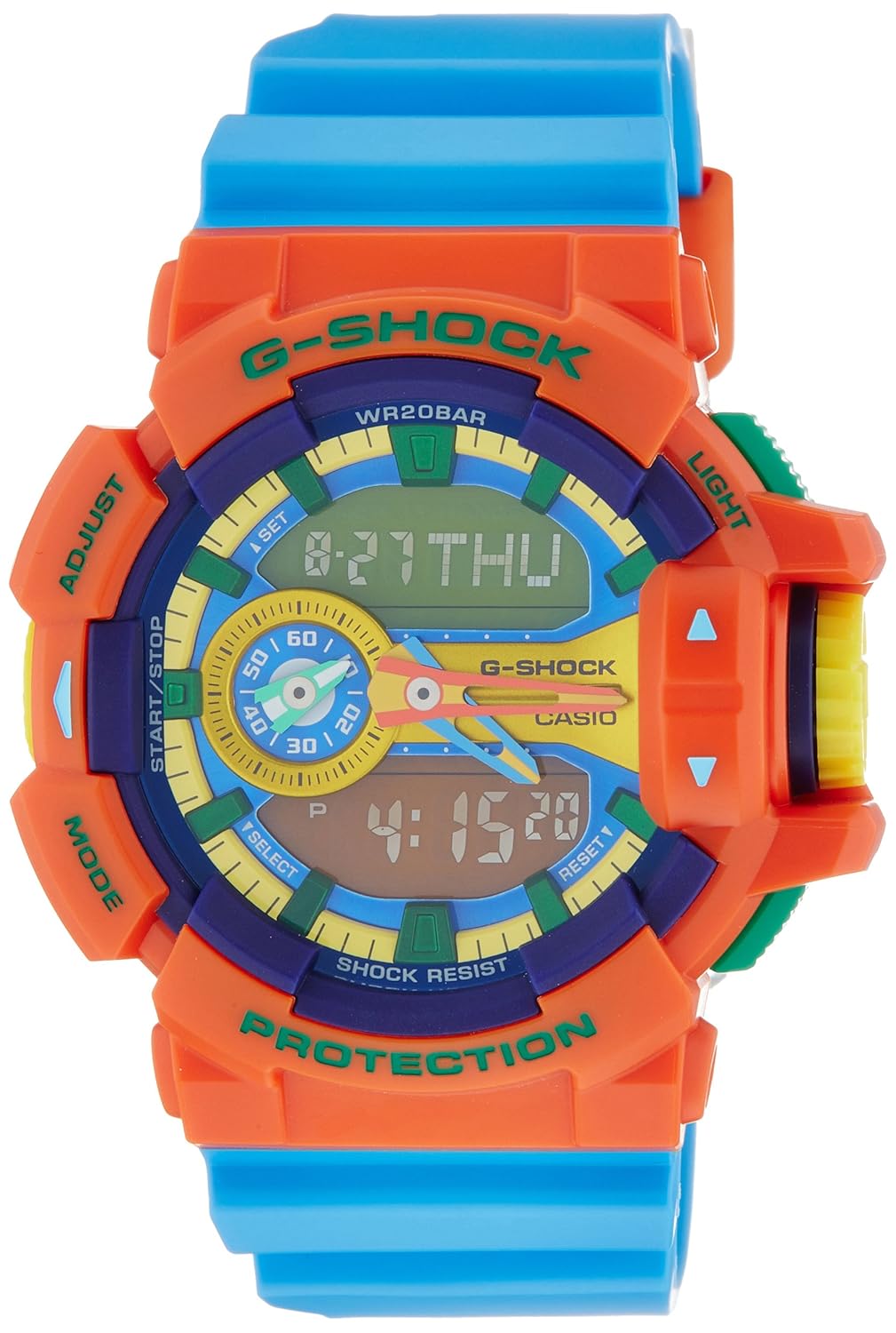 multi coloured g shock watch