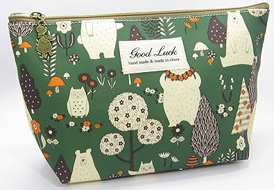 Amazon 今だけお揃いのミニポーチ付き かわいい ポーチ 化粧ポーチ おしゃれ 小物入れ メイクポーチ 収納 整理 シンプル 防水 大容量 トラベル クレヨンくま グリーン ノーブランド品 ポーチ