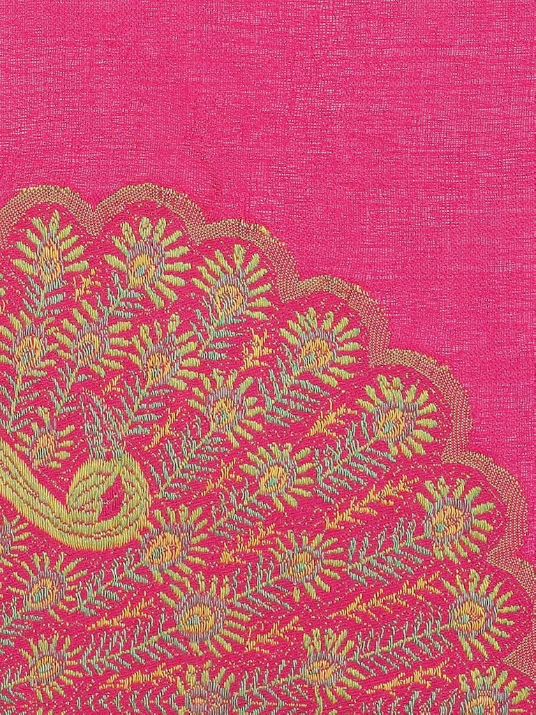 indo essence &ndash; women&rsquo;s designer patch embroidered pink stole