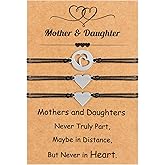 EOBOH Christmas Gifts for Mom, Christmas Bracelets Adjustable Hearts Mother Daughter with Card, Love Mothers Day Gifts for Grandma Daughter Accessories