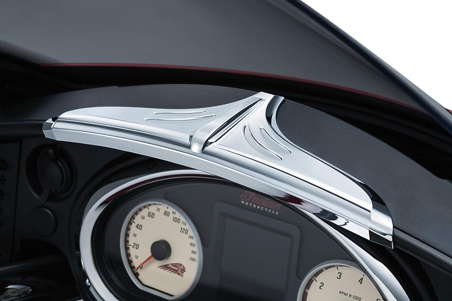 Kuryakyn 5631 Motorcycle Accent Accessory: Top Dash Accent for 2014-16 Indian Chieftain & Roadmaster Motorcycles, Chrome