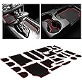 CupHolderHero Fits Dodge Charger & fits Chrysler 300 Accessories 2015-2023 Premium Custom Interior Non-Slip Anti Dust Cup Holder Inserts,Center Console Liner Mats,Door Pocket Liners 26pc Set(Red Trim)