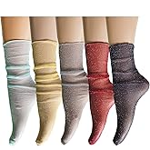 Benefeet Sox Women Sheer Lace Socks Fashion Girls Tulle Slouch Mesh Socks Loose Clear Socks