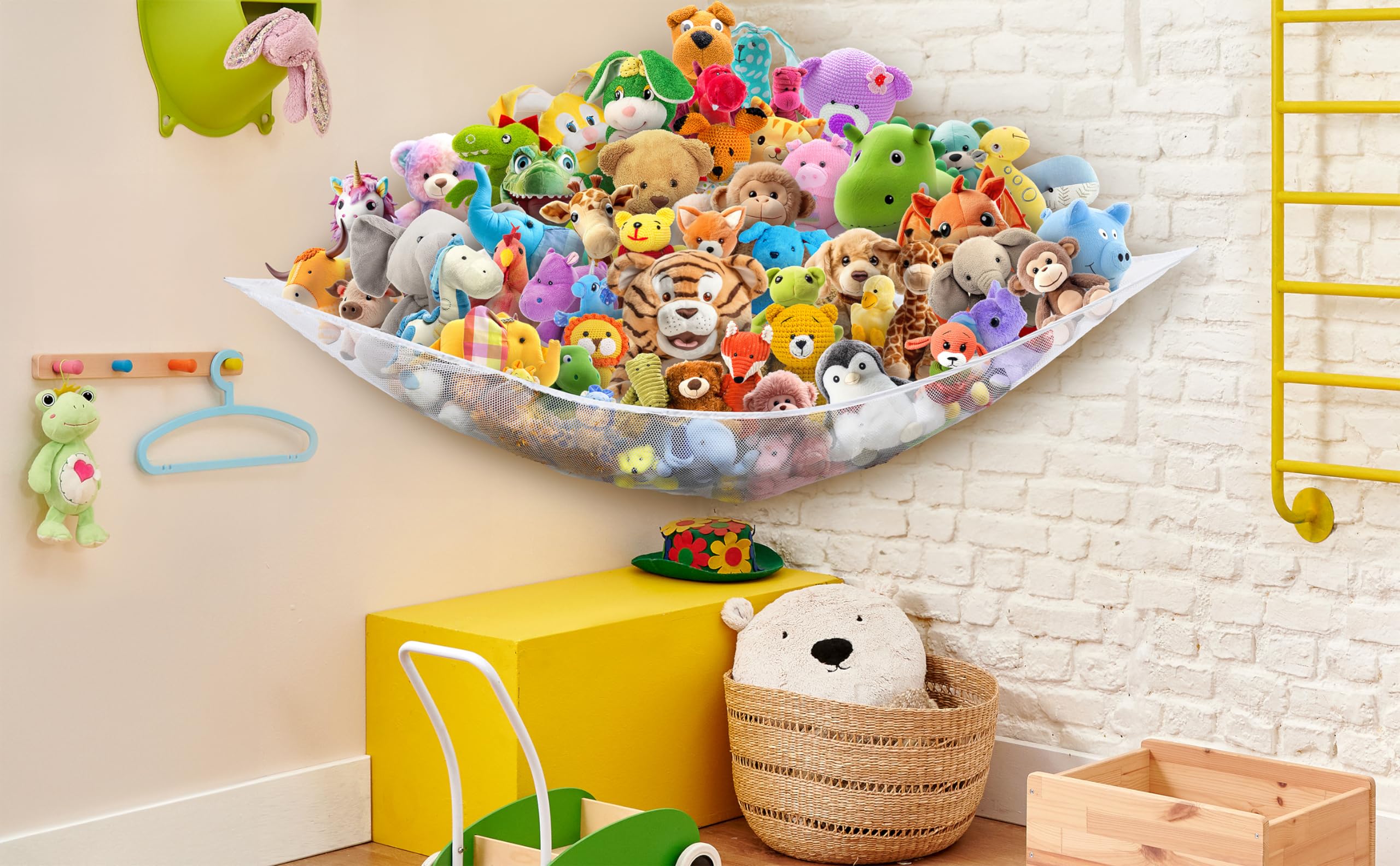 Simple Houseware 2 PK - Stuffed Animals Jumbo Toy Storage Hammock, White