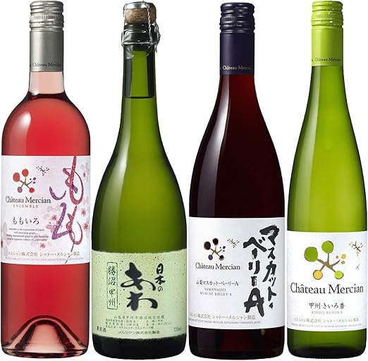 Amazon Co Jp セット 白ワイン サミットで採用されたシャトー メルシャンがおすすめする 日本ワインお楽しみセット 750ml 3本 7ml 1本 742 5mlx4本 通販 食品 飲料 お酒