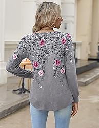 Zeagoo Floral Shirts for Women Long Sleeve Fall