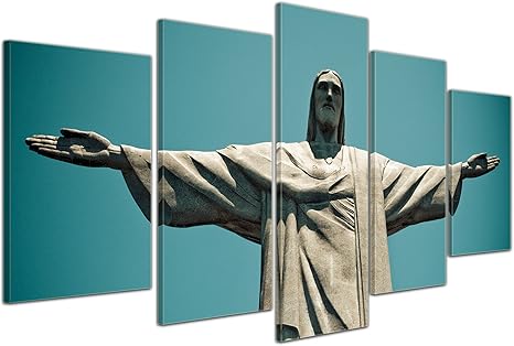 Bilderdepot24 Bild Auf Leinwand Jesus Christus Der Erloser Rio De Janeiro Brasilien In 100x50 Cm Mehrteilig Als Wandbild Wand Deko Dekoration Wohnung Modern Bilder 15051 Amazon De Kuche Haushalt