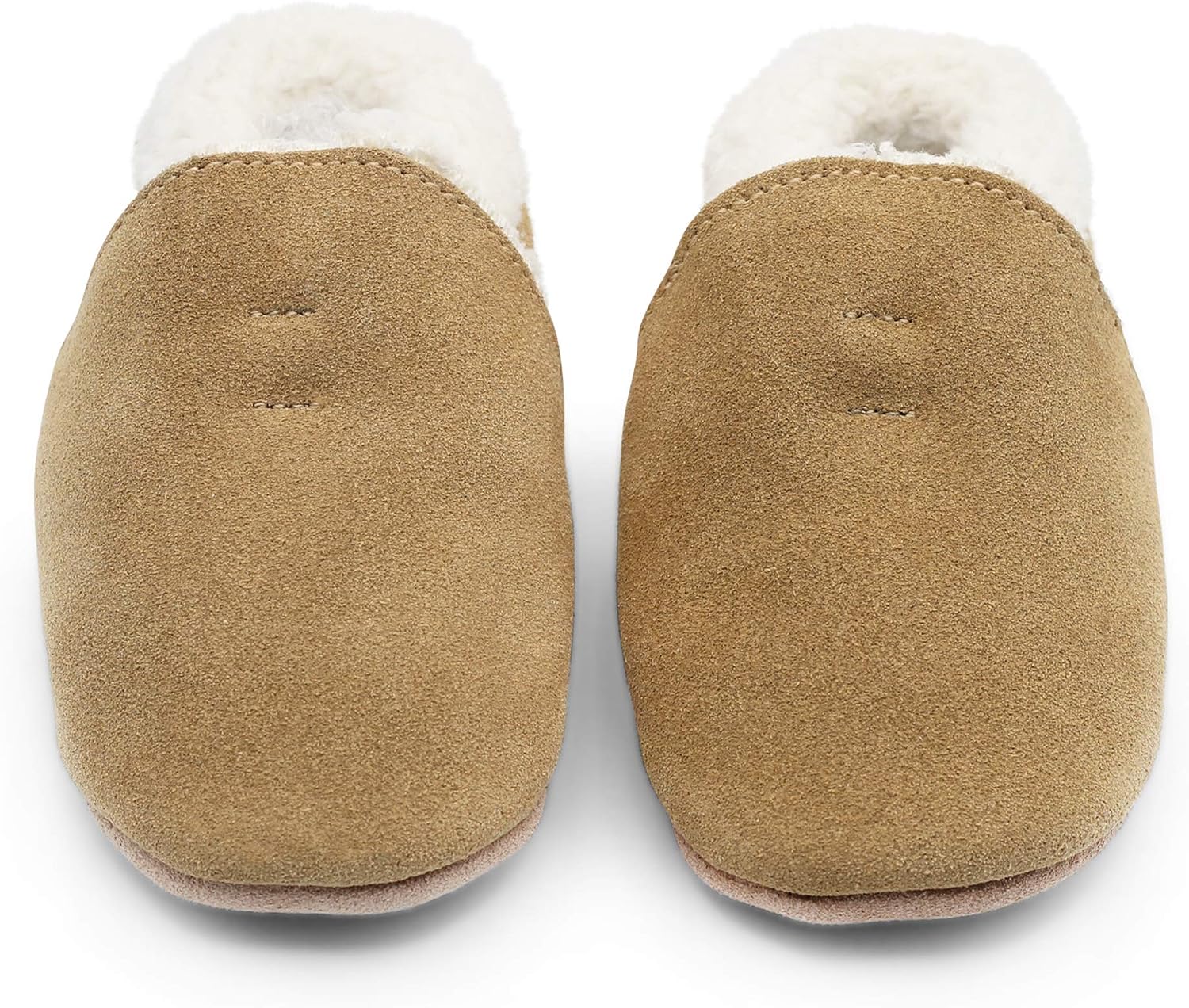 Dotty Fish Baby & Kids Real Suede Slippers, Barefoot, Fleece-Lined, Non-Slip, Lightweight, Flexible, Stay On, Warm & Cosy - Image 5