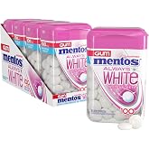 Mentos Always White Bubble Fresh Gum with Xylitol, 100 ct Bottle (4 Pack) | Chewing Gum, Perfect for Long Lasting Fresh Breath at School, Work &amp; Travel