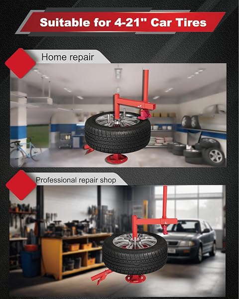 KRYSOLAD MANUAL TIRE CHANGER MACHINE, PORTABLE TIRE CHANGER WITH DUCK HEAD, 12”-21” TIRE CHANGE, FIT FOR CARS, TRAILER, ATV, TRUCK, SUV