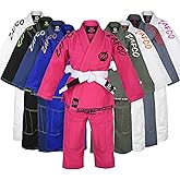 Zafco Sports Brazilian Jiu Jitsu, Kids Jiu Jitsu Gi Children BJJ Gi Grappling Kimonos Lightweight White Belt