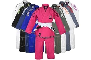 Zafco Sports Brazilian Jiu Jitsu, Kids Jiu Jitsu Gi Children BJJ Gi Grappling Kimonos Lightweight White Belt