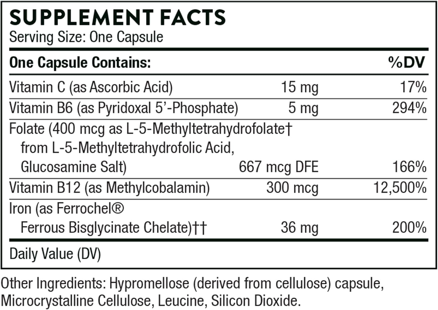 Thorne Research - Ferrasorb - Complete Blood-Building Formula with Iron, Folate, and B Vitamins - 60 Capsules : Health & Personal Care