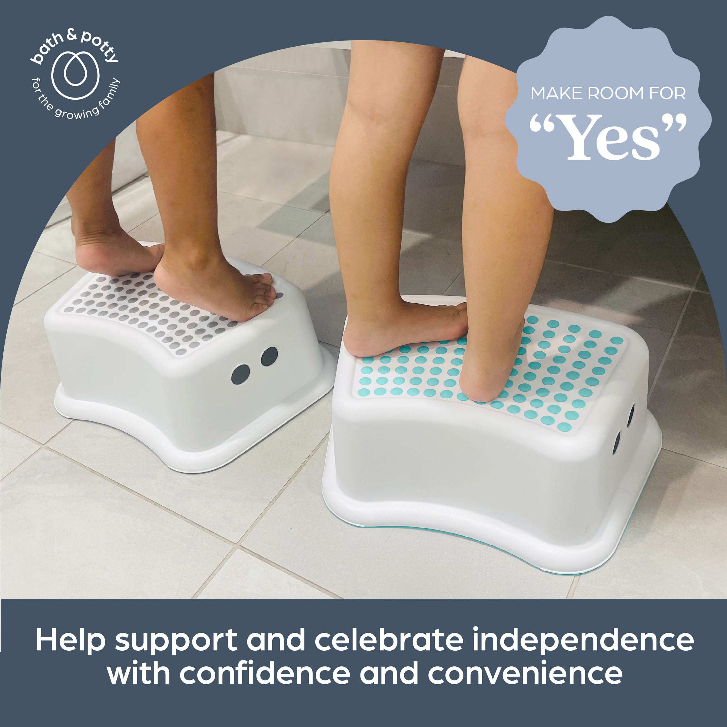 Dreambaby Step Stool Aqua Dots, Toddler Potty Training Aid with Non Slip Base - Model L672