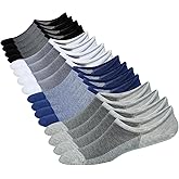JORMATT Mens No Show Socks Loafer Low Cut Casual Cotton Socks With Non Slip Grips