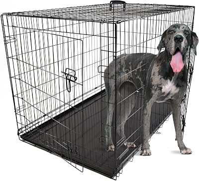 Dog Crates Plus Extra Extra Large Foldable Dog Crate 46 Inch Two Doors