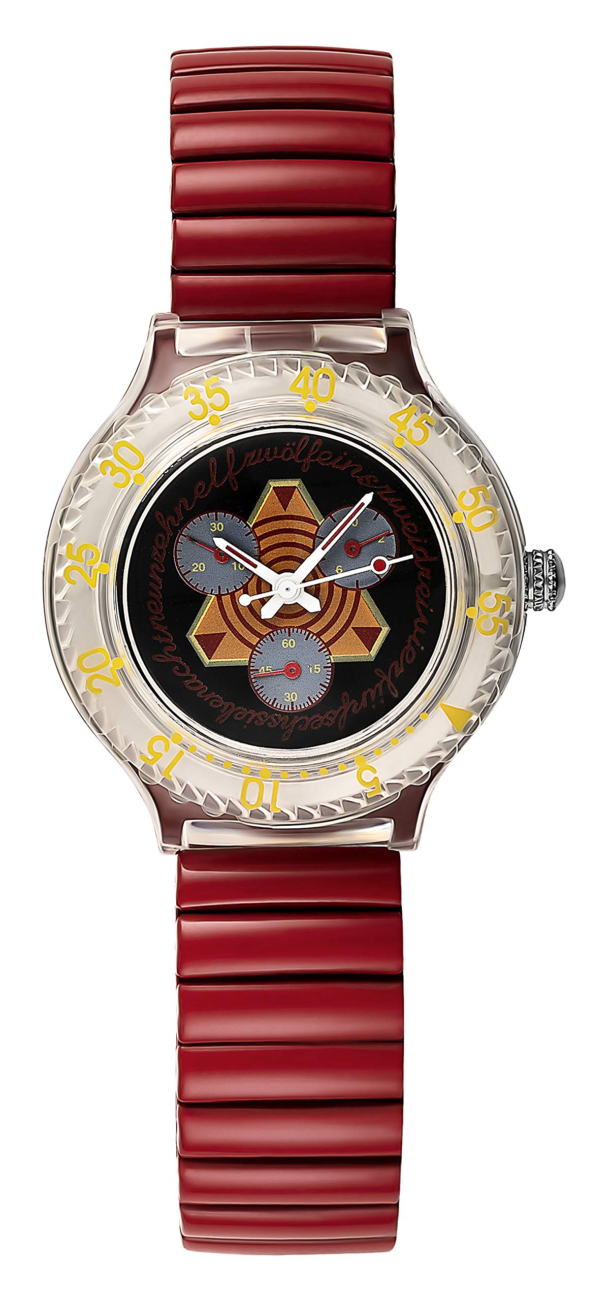 Scene Women's Quartz Watch with Multicolour Dial Analogue Display and Red Metal Strap SCE-2013-47