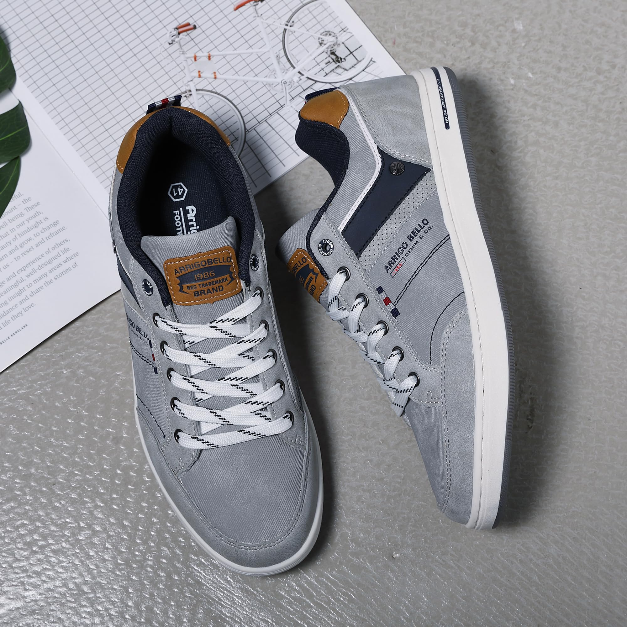 AX BOXING Freizeitschuhe Herren Sneakers Walkingschuhe Mode Schuhe Leichte Trainers Sportschuhe Größe 41-46 EU (1018_Grau, 44 EU) 8
