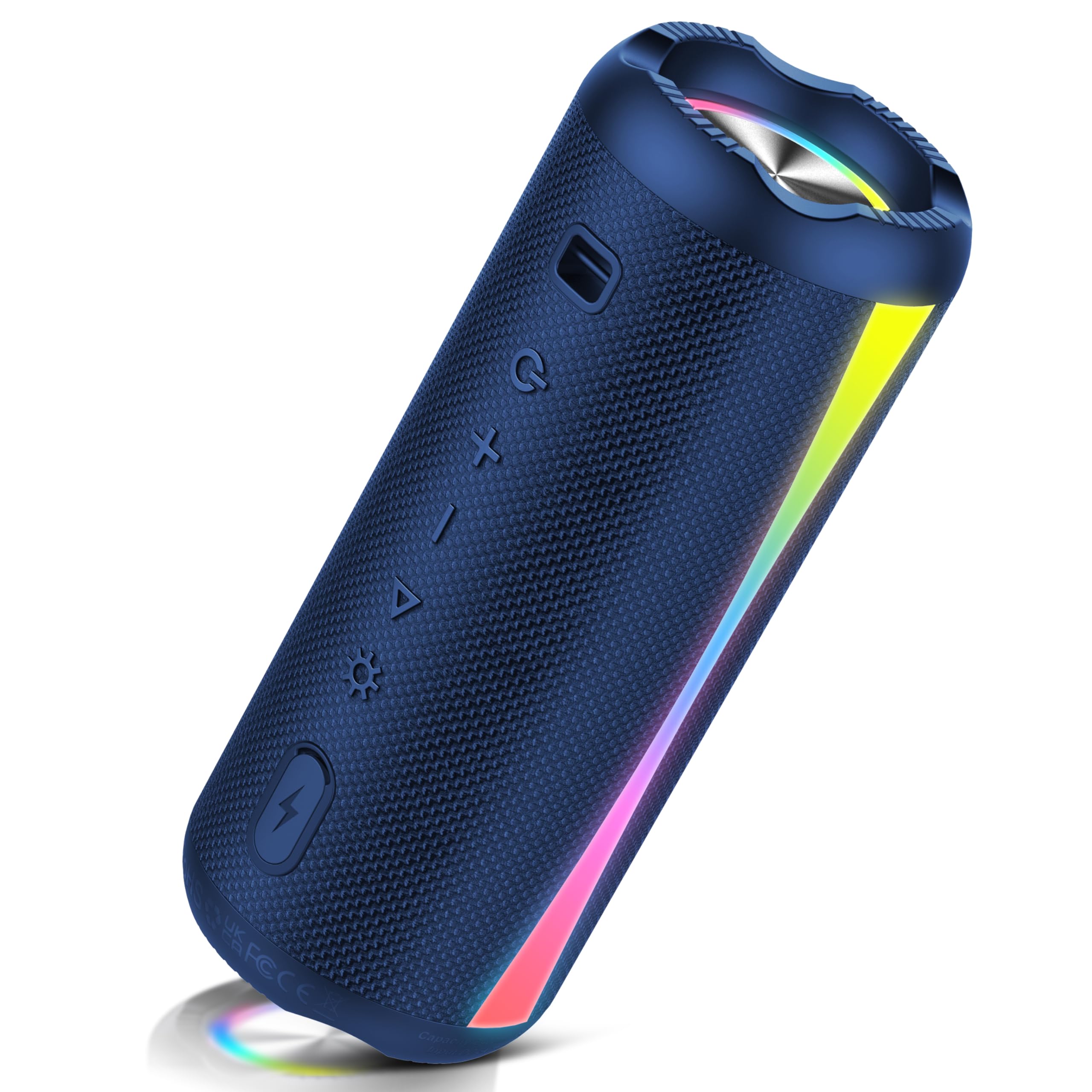Photo 1 of dotn Portable Bluetooth Speaker, 2026 Bluetooth Wireless Speaker 5.4 with RGB Lights, 20H Playtime with Deep Bass, IP7 Waterproof, TWS Pairing, Portable Speaker for Travel/Party/Home/Gifts, Blue