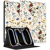 Uppuppy for iPad Pro 13 Inch Case 2024 - Women Cute Girls Folio Smart Cover with Pencil Holder Girly Flower Floral Pretty Aesthetic for iPad Pro M4 13 Inch Cases A2925 A2926 A3007