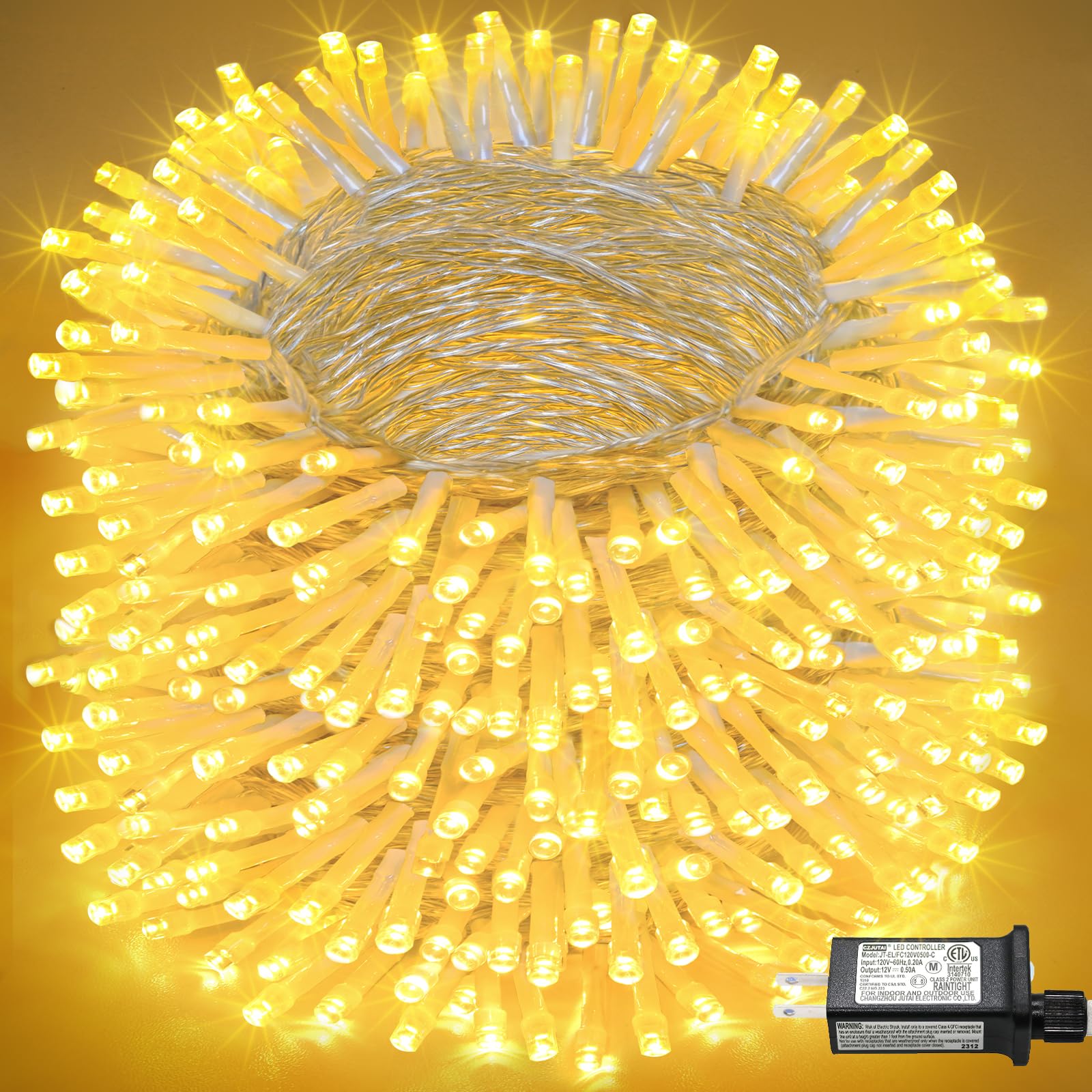 Photo 1 of 262FT 800 LED Outdoor String Lights, Warm White Extra Long Christmas String Lights Indoor with 8 Modes Waterproof, Plug in Fairy Twinkle Lights for Bedroom, House, Wedding, Party, Garden Decorations