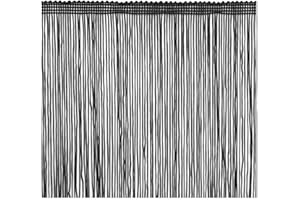 2 Yards Fringe TrimTassel 8 inch Wide for Clothes Accessories and Latin Wedding Dress and DIY Lamp Shade Decoration (1-Black)
