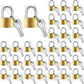 Hotop 32 Pieces Mini Padlock Small Solid Brass Locks 1.25 Inch with 3 Keys for Luggage Backpack Gym Suitcase and More