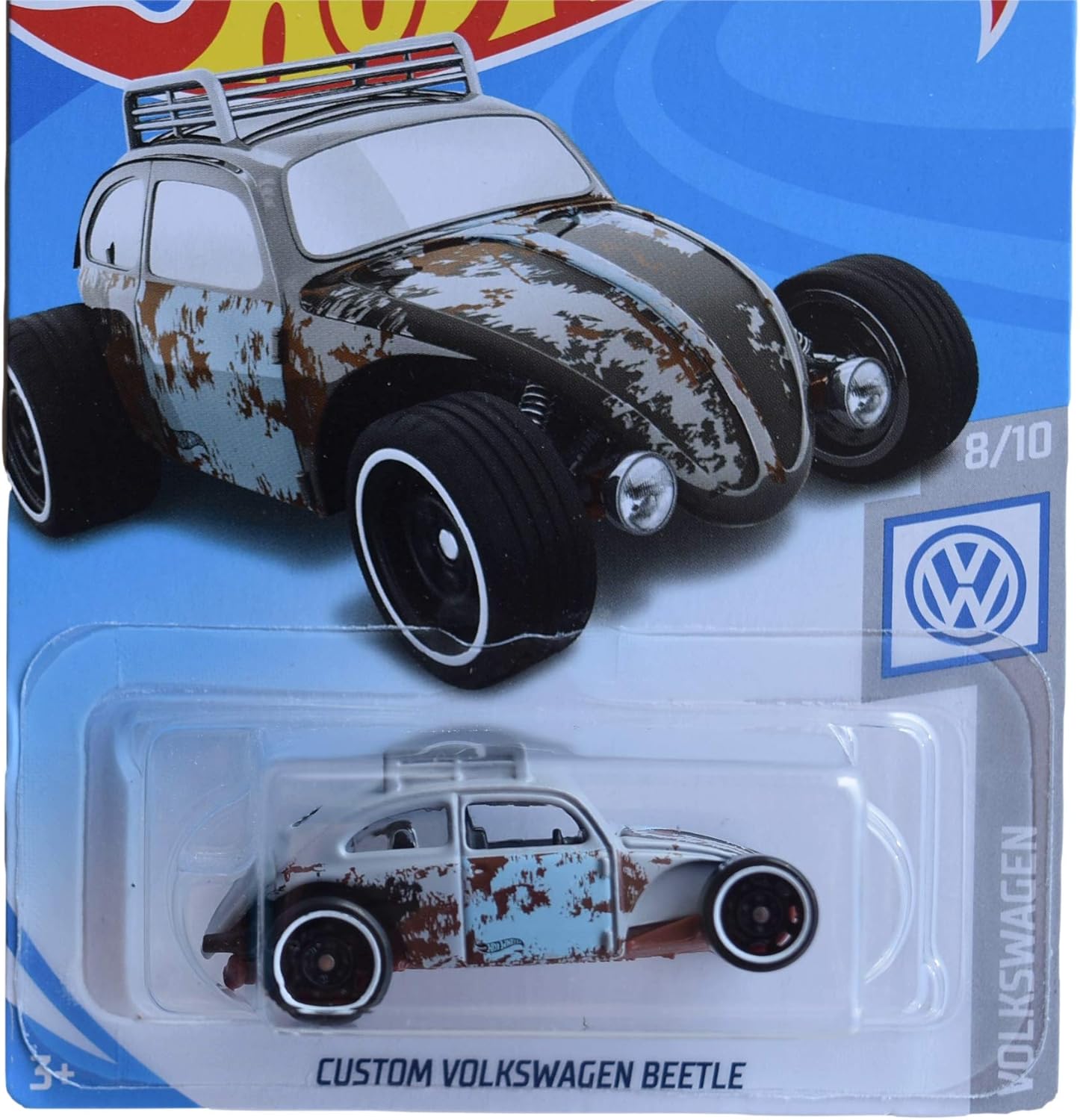 Amazon Com Hot Wheels Volkswagen Series 8 10 Custom Volkswagen Beetle 69 250 Gray Toys Games
