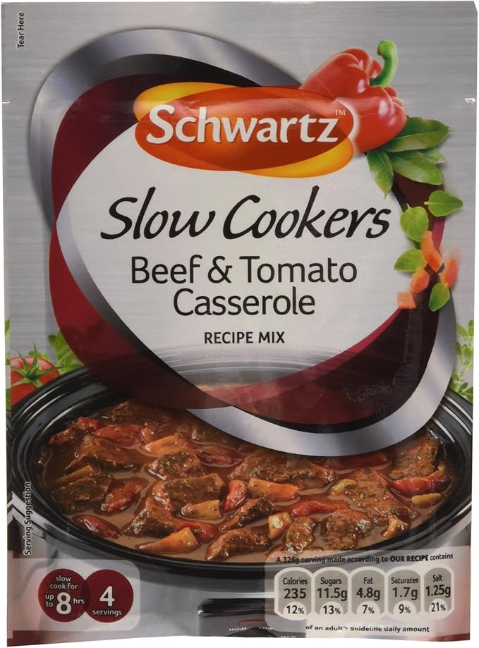 Schwartz Slow Cookers Beef and Tomato Casserole Recipe Mix, 40g Amazon