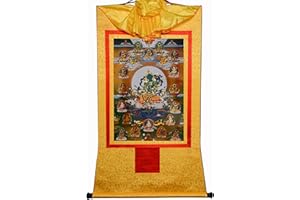 Gandhanra Tantric Tibetan Buddhist Thangka Wall Hanging,The 21 Taras Thangka,Hot Stamping Brocade Buddhist Tapestry for Zen H