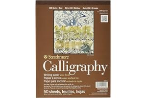 Strathmore STR- 50 Sheet Tape Bound Calligraphy Pad, 8.5 by 11", White