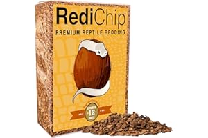 REPTICHIP PREMIUM COCONUT SUBSTRATE RediChip Reptile Bedding Loose Medium Coconut Chip Substrate 12 Quart Coco Husk Mulch for Snake and Gecko Habitat, Ball Python Terrarium, Lizard and Turtle Tanks, Tortoise Enclosure