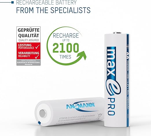 Amazon Com Ansmann Maxe Pro Aa Rechargeable Batteries 1900mah Low