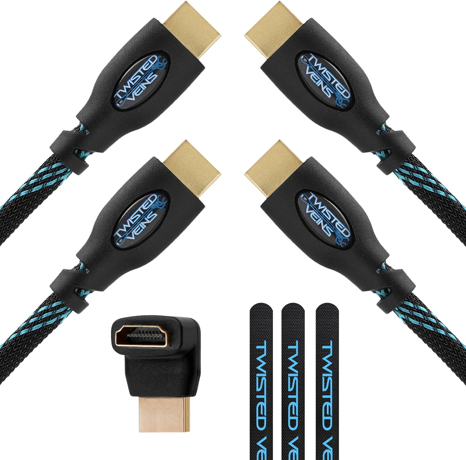 Twisted Veins 2ACHB10M HDMI Cable. m 10 (10 meters) Premium HDMI Cord Type High Speed with Ethernet. 2-Pack. Supports HDMI 2.0b 4K 60hz HDR on Most Devices (4K 30hz on Some Devices)