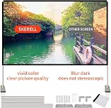 SKERELL 120" Projector Screen with Stand, 4K HD, Portable for Indoor/Outdoor view 4