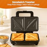Innoteck Deep Fill 2 Slice Sandwich Toaster 900W Ceramic Plates Black Chrome view 3
