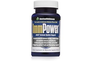 American BioSciences ImmPower, AHCC Mushroom Extract Immune System Support - Immune Support Supplement for Adults - Supports Cytokine Function - 30 Vegetarian Capsules, 500mg/capsule