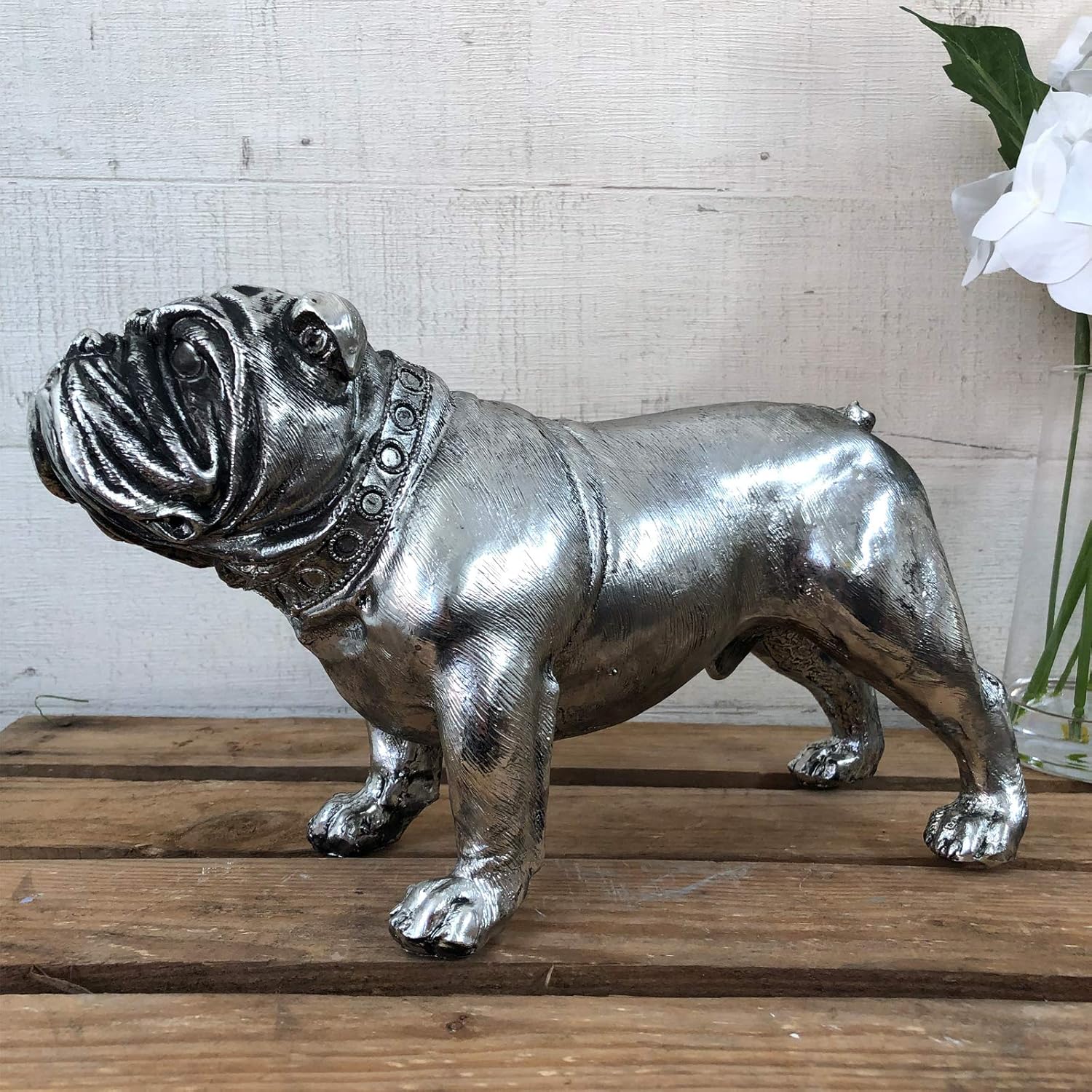 Darthome Vintage Silver British Bulldog Home Ornament Sculpture Figurine Statue Gift 27cm, Multicolor - Image 3