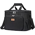 Lifewit Large Lunch Bag Insulated Lunch Box Soft Cooler Cooling Tote for Adult Men Women, Black 40-Can (24L)
