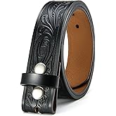 Ssumday Western Belts for Men Women without Buckle,Cowboy Belt 1.5" Genuine Leather Belt for Jeans Pants